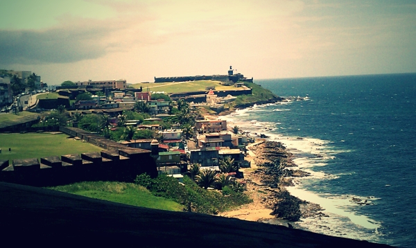La Perla sits between two historic Spanish forts in Old San Juan, Puerto Rico.